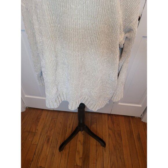 Ivory, Chenille V Neck Sweater Pink Lily 2XL Cozy Comfy Winter Neutral Minimal - Picture 5 of 8